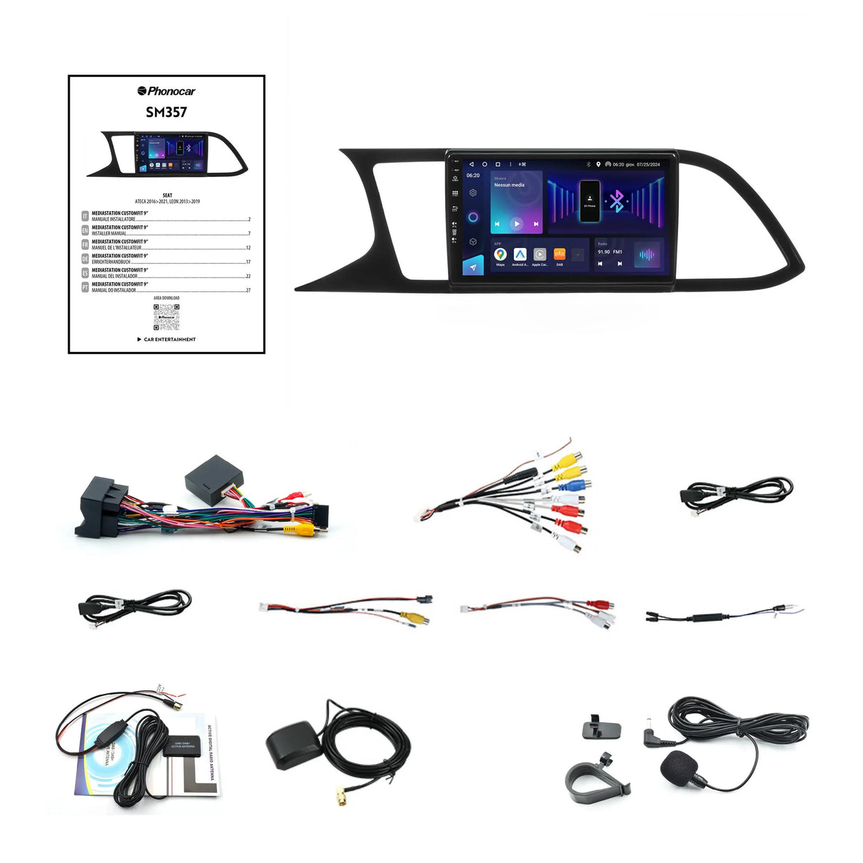 Phonocar SM357 Autoradio per SEAT ATECA/LEON dal 2013 al 2021, Android 13