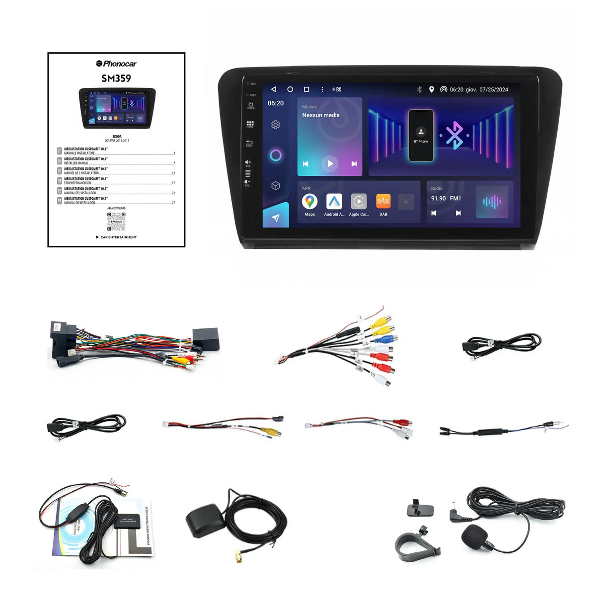 Phonocar SM359 Autoradio per SKODA OCTAVIA III (5E3, NL3, NR3, 5E6, 5E5), Android 13