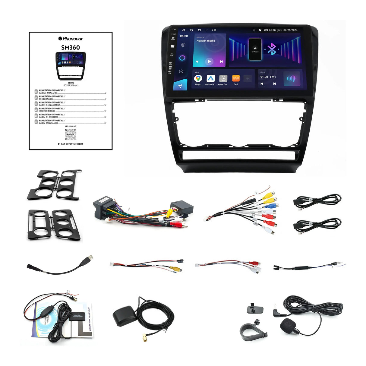 Phonocar SM360 Autoradio per SKODA OCTAVIA II (1Z3, 1Z5) dal 2009 al 2012, Android 13