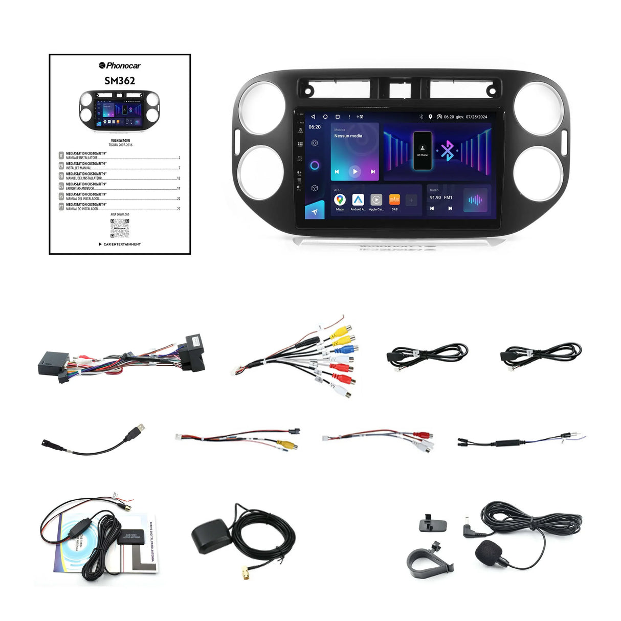 Phonocar SM362 Autoradio per VW TIGUAN (5N_) dal 2011 al 2016, Android 13