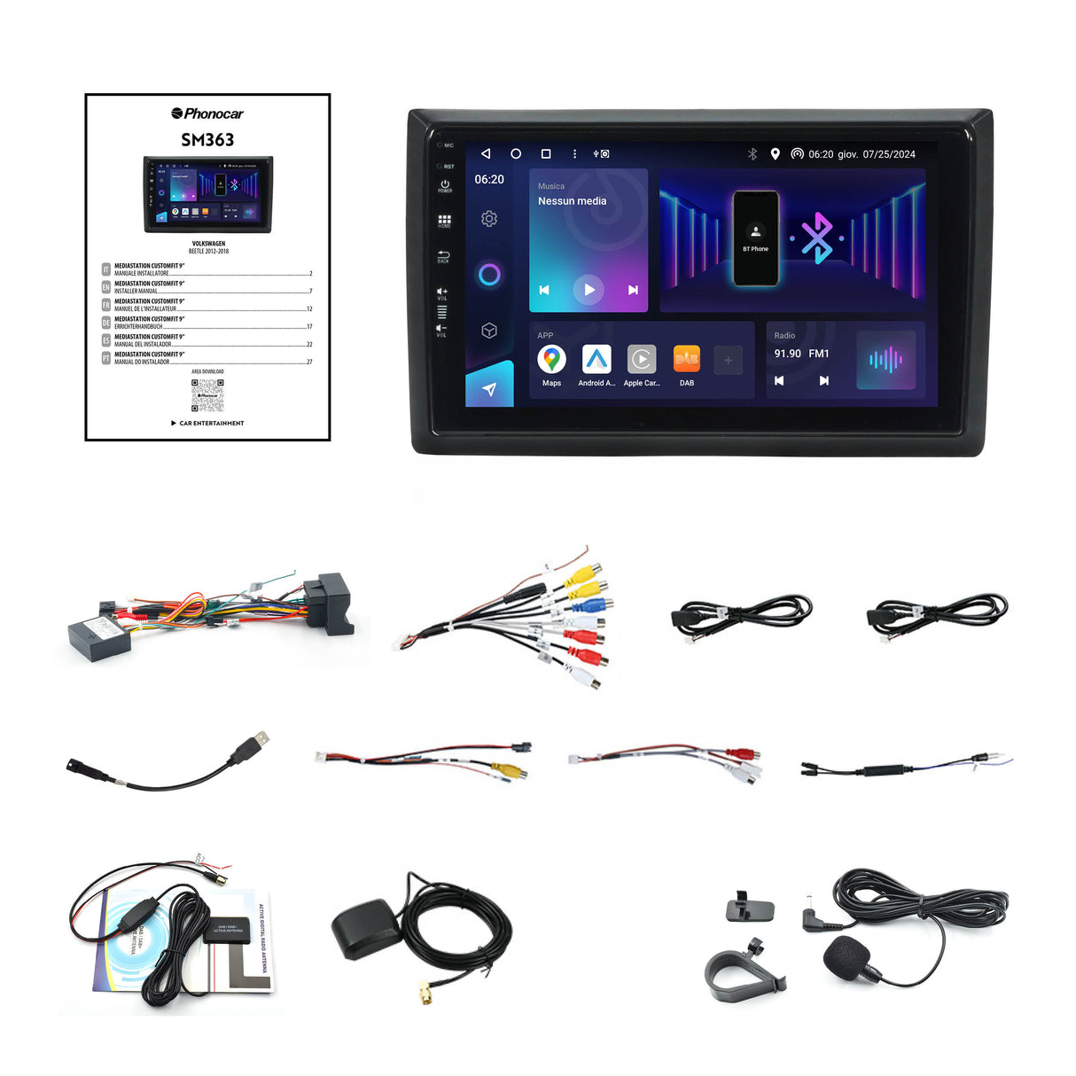 Phonocar SM363 Autoradio per VW BEETLE dal 2012 al 2018, Android 13