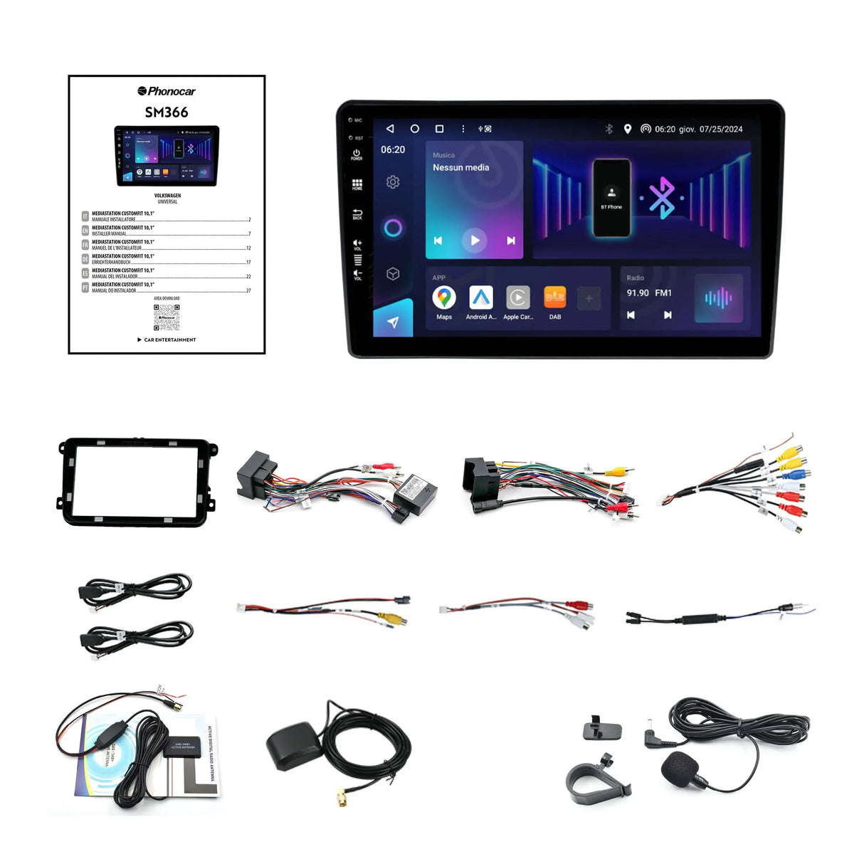 Phonocar SM366 Autoradio per VW GOLF, PASSAT, CADDY, POLO - Android 13