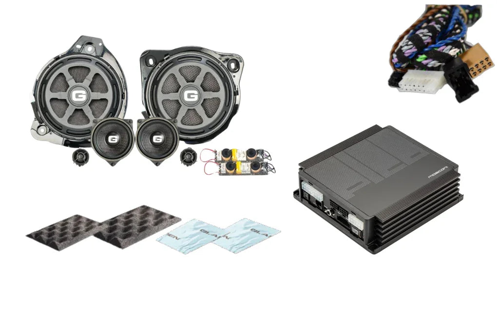 Gladen SU-MB-205-BASIC Kit audio SoundUp con sistema altoparlanti anteriori a 3 vie + amplificatore Pico V2 6|8 DSP per Mercedes C, E e GLC