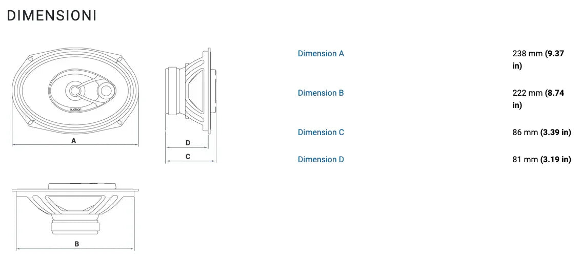Audison AP 690 coppia woofer 2 vie 6"x9" 4 ohm 300W
