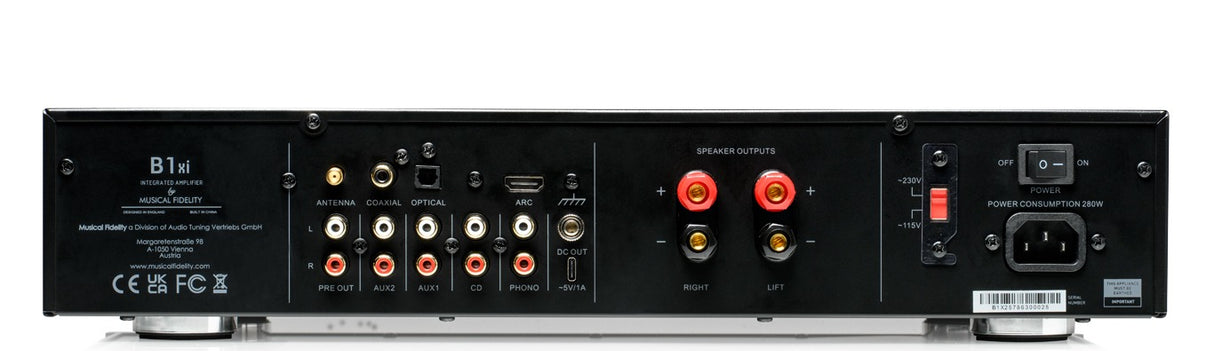 Musical Fidelity B1xi Amplificatore integrato stereo 140W, Bluetooth 5.1