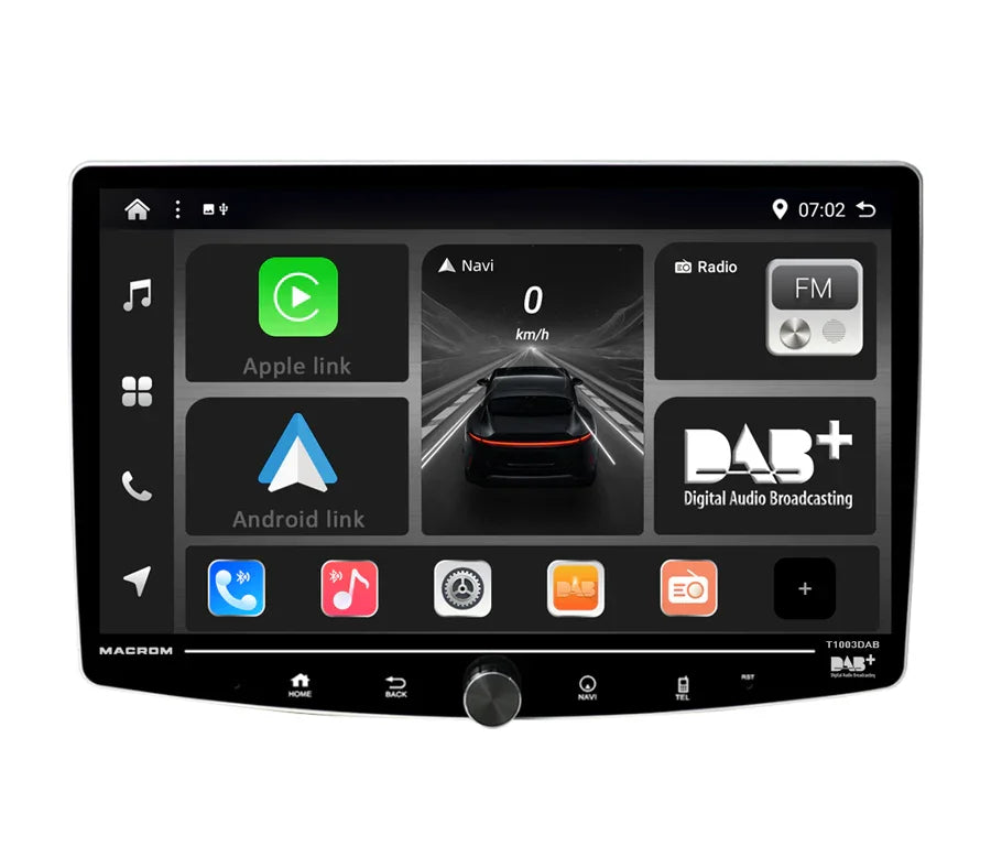 Macrom T1003DAB Stazione multimediale android 13 schermo QLED 10.1