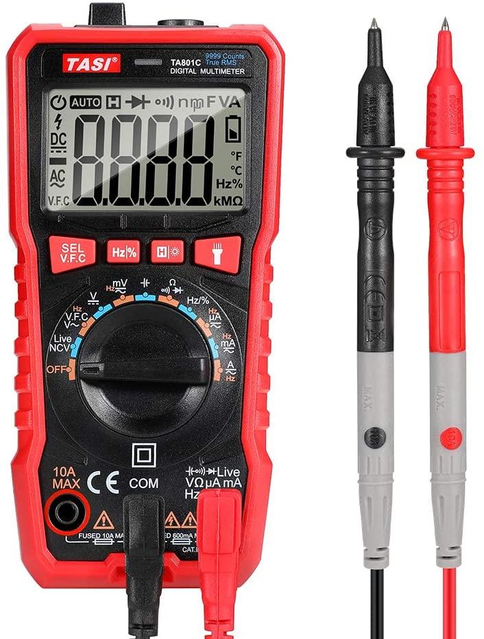 TASI TA801C MULTIMETRO DIGITALE AUTOMATICO LCD TESTER NCV TENSIONE CORRENTE ELETTRICA AC/DC - TechSoundSystem.com