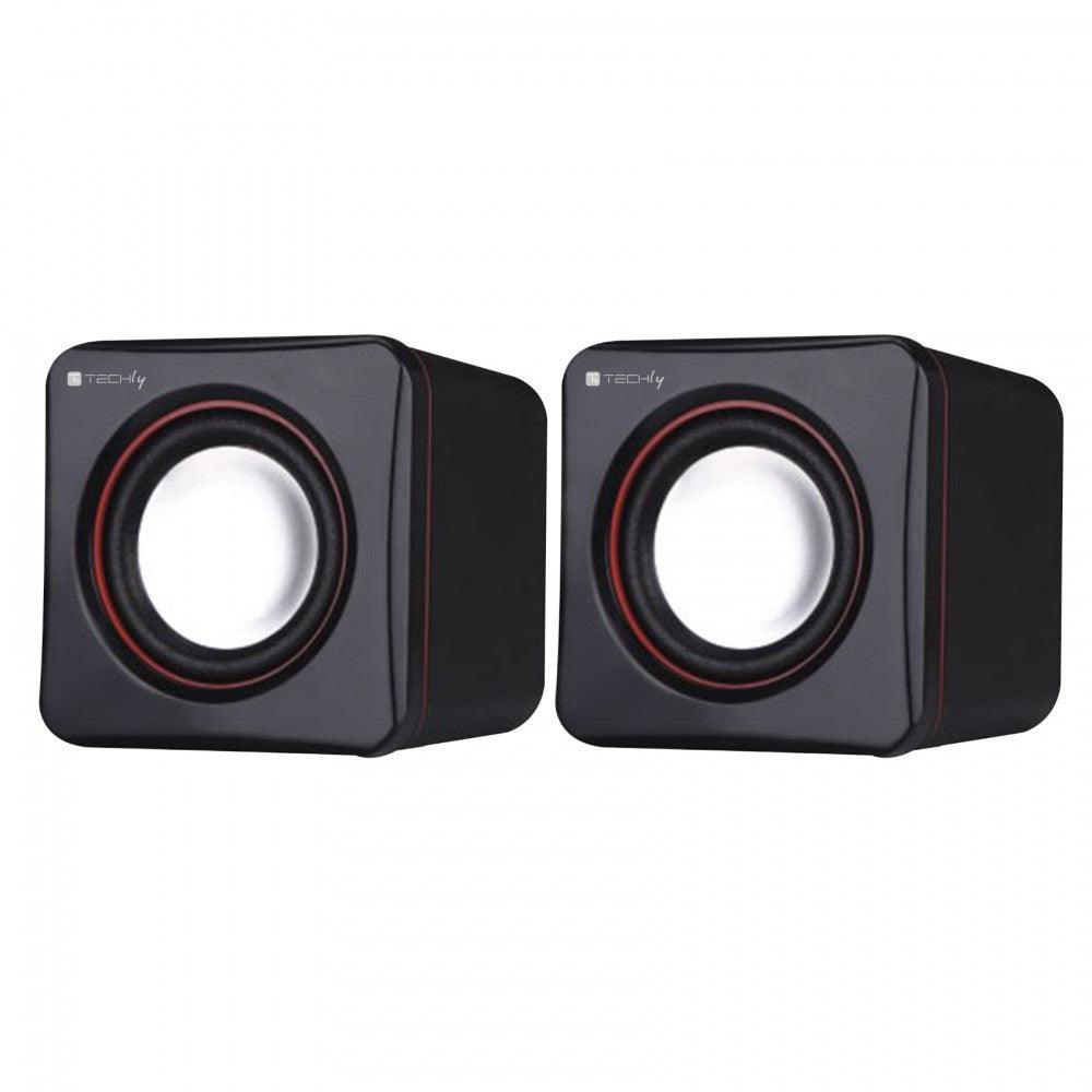 TECHLY ICC SP-320ETY COPPIA CASSE USB 2.0 E JACK 3.5MM - TechSoundSystem.com