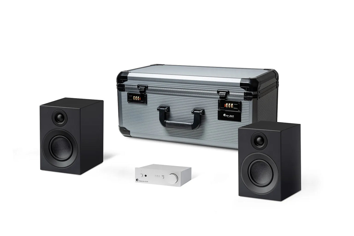 Pro-ject TRAVEL SET Set audiophile da viaggio composto da: Amplificatore integrato da 40W + diffusori