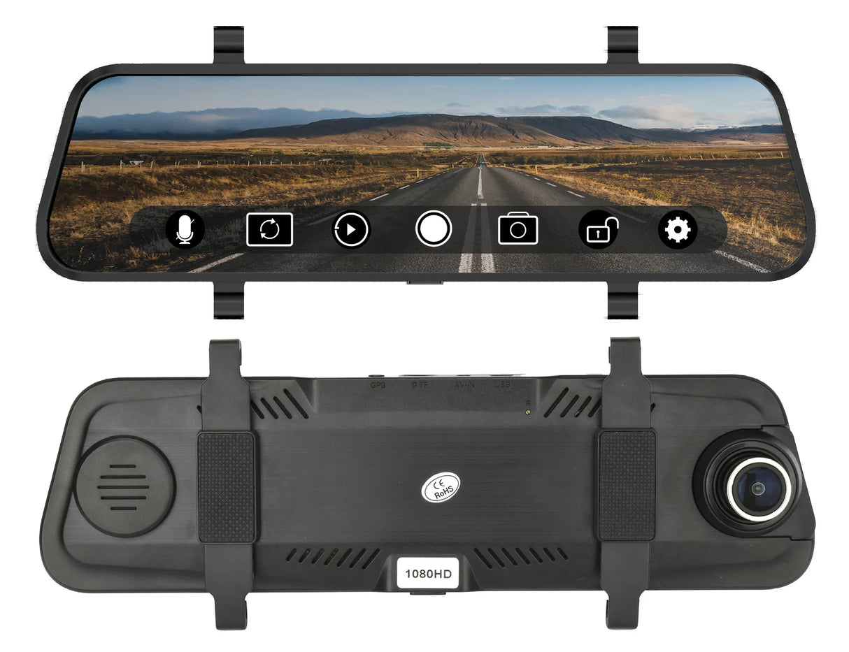 Phonocar VM494 specchietto retrovcisore 9.7" DVR con Retrocamera compresa