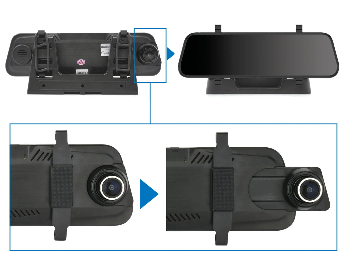 Phonocar VM494 specchietto retrovcisore 9.7" DVR con Retrocamera compresa