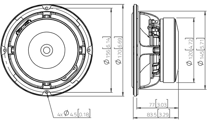 Lavoce WAF061.80 woofer da 165mm 8 Ohm 300W