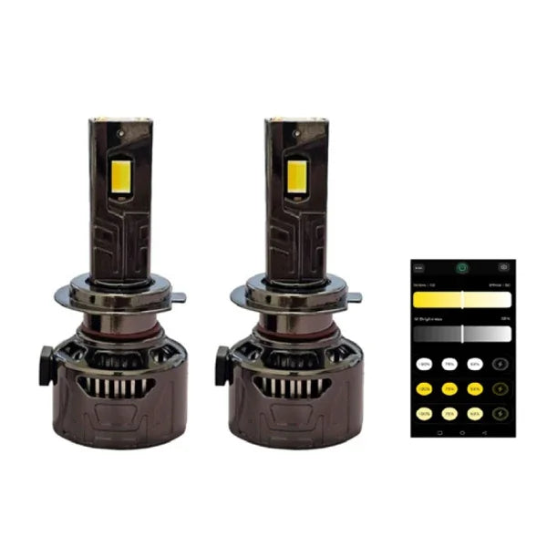 ALKOR WEZEN H7CLE KIT LED 12 VOLT con APP DI CONTROLLO CAMALEONTE H7 55 WATT 17000 LUMEN - 3000K - 4300K - 5000K - 6000K