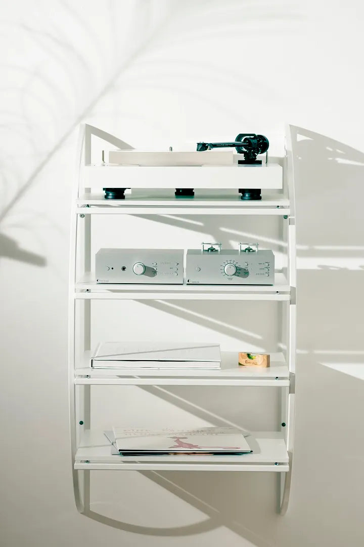Pro-ject WMI RACK 5/4 Rack HiFi da parete a 4 ripiani. Struttura in acciaio con ripiani in legno regolabili