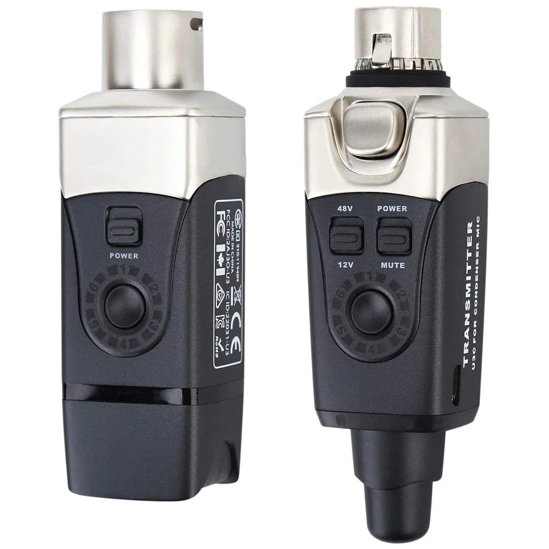 XVIVE U3C SISTEMA WIRELESS PER MICROFONI A CONDENSATORE COMPOSTO DA TRASMETTITORE E RICEVITORE COMPATTI E PORTATILI