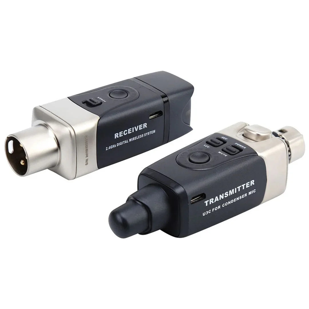 XVIVE U3C SISTEMA WIRELESS PER MICROFONI A CONDENSATORE COMPOSTO DA TRASMETTITORE E RICEVITORE COMPATTI E PORTATILI