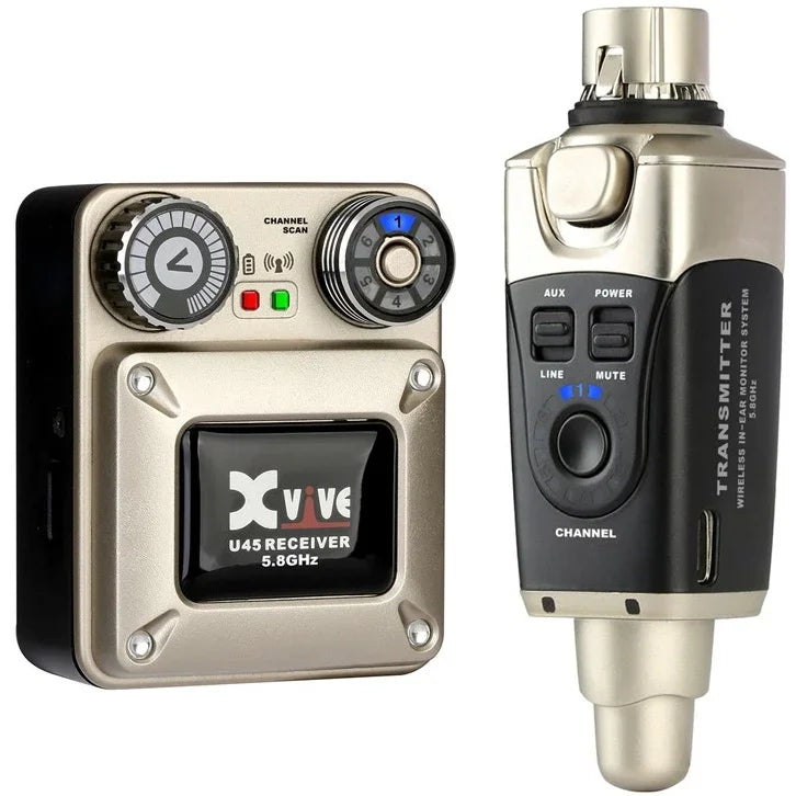 XVIVE U45 SISTEMA IN-EAR MONITOR WIRELESS 5.8Ghz KIT CON TRASMETTITORE E RICEVITORE