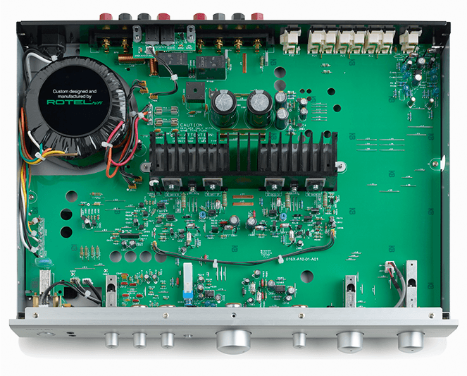 ROTEL A-10 SILVER Amplificatore integrato 40+40W RMS su 8 ohm, stadio finale ad alta corrente - TechSoundSystem.com