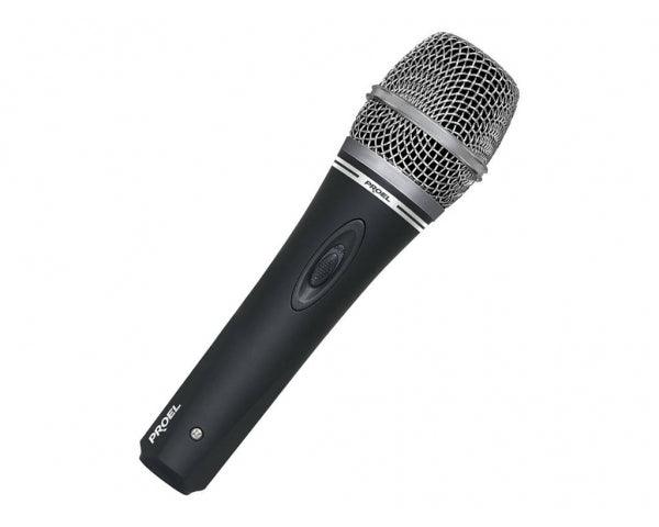 PROEL DM220 MICROFONO DINAMICO CARDIOIDE PER VOCE CON INTERRUTTORE ON/OFF - TechSoundSystem.com