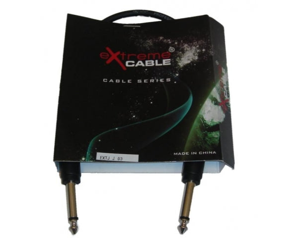 EXTREME JJ03 CAVO JACK MONO 1,4" 6,3mm-JACK MONO 1/4" 6,3mm 0,3 MT - TechSoundSystem.com