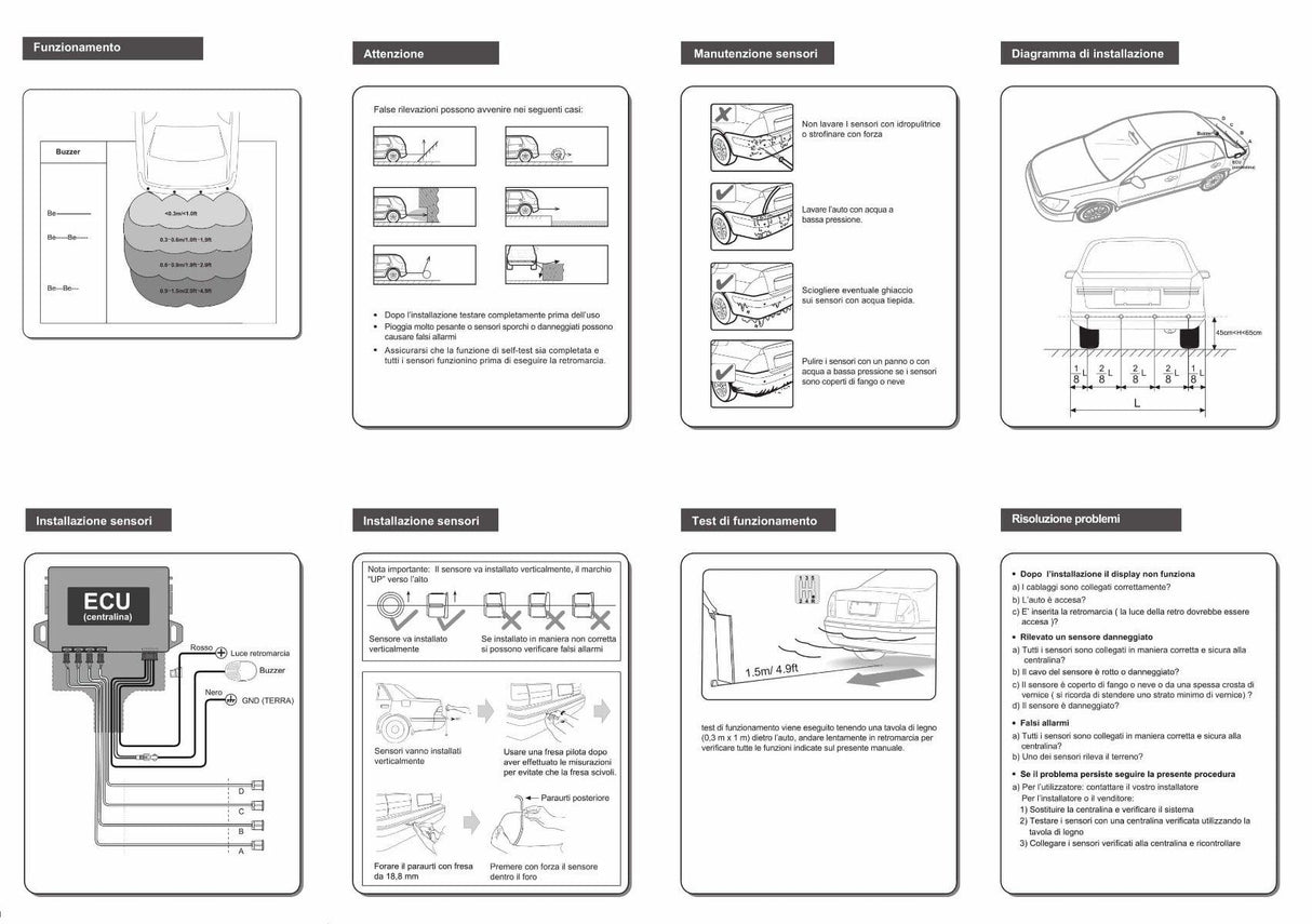 Alkor AK8C001 kit sensori parcheggio a 4 trasduttori Clip On Business Line - TechSoundSystem.com