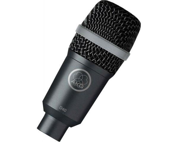 AKG D40 MICROFONO DINAMICO CARDIOIDE PER BATTERIA PERCUSSIONI FIATI E AMPLIFICATORI PER STRUMENTI - TechSoundSystem.com