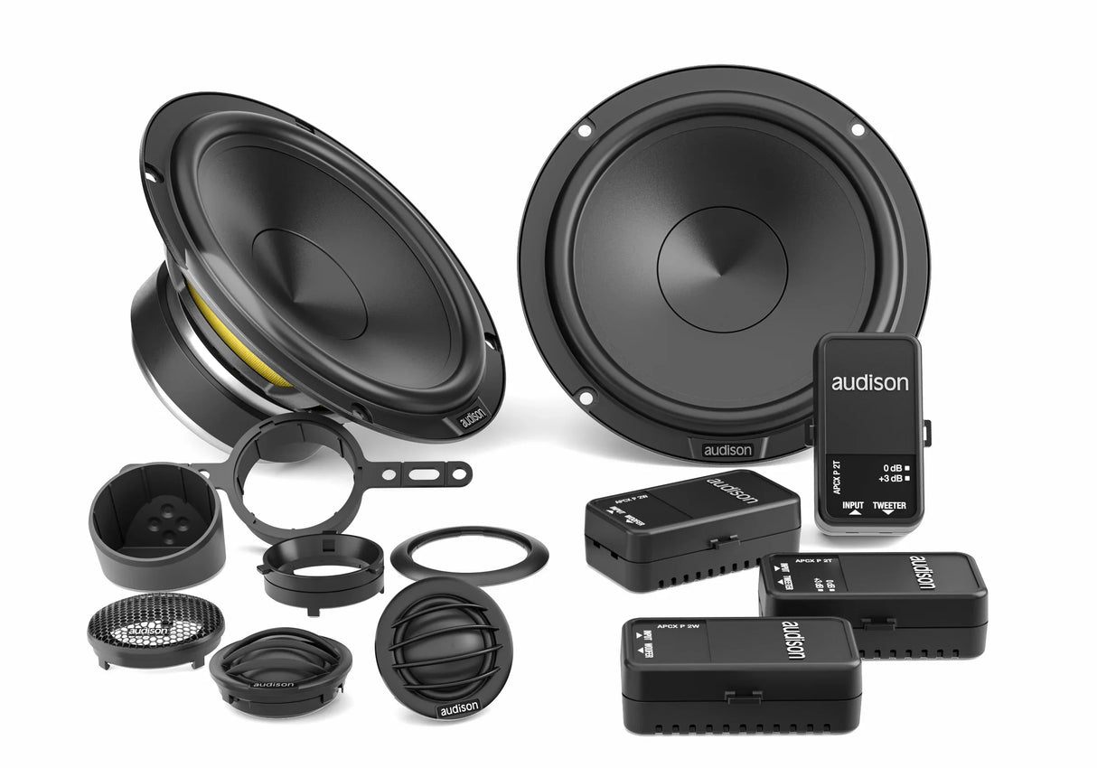 Audison APK 165P kit altoparlanti 2 vie 165mm woofer AP 6.5P, tweeter AP1 P e crossover 345W