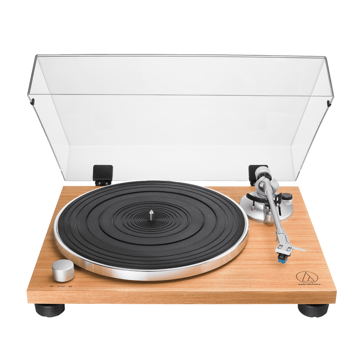 Audio Technica AT-LPW30 giradischi hifi stadio PHONO e LINE 33/45 giri colore TEAK - TechSoundSystem.com
