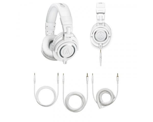 AUDIO-TECHNICA ATH M50X-WH WHITE CUFFIA DINAMICA CHIUSA BIANCA PER MONITOR PIEGHEVOLE - TechSoundSystem.com