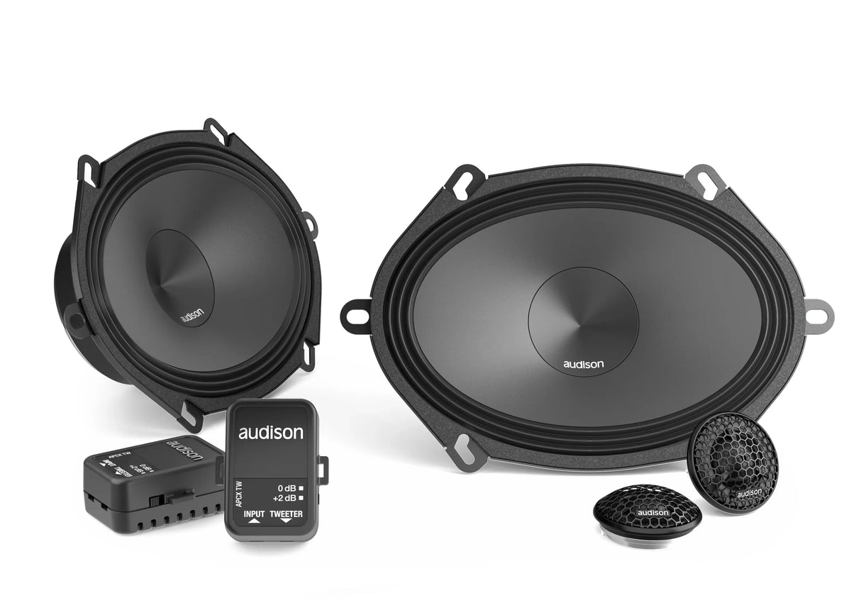 Audison APK 570 kit altoparlanti due vie woofer 5x7'', tweeter AP 1 e crossover APCX TW 570 4 ohm 300W