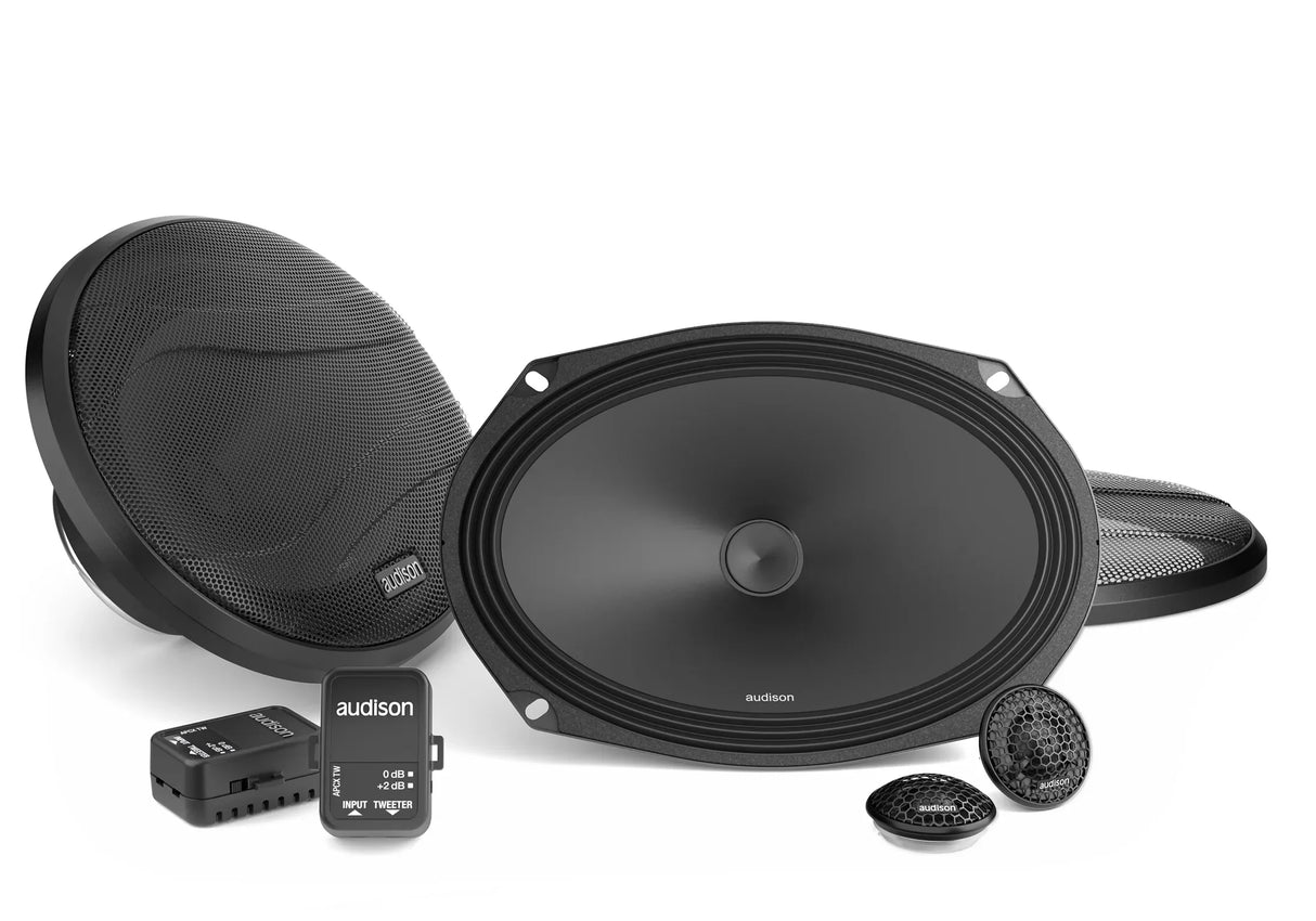 Audison APK 690 kit altoparlanti due vie woofer AP 690 6x9'', tweeter AP 1 e crossover APCX TW 690 4 ohm 300W