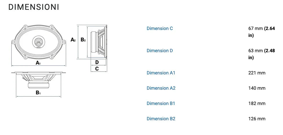 Audison APX 570 coppia altoparlanti coassiali due vie 5"x7" 4 ohm 210W
