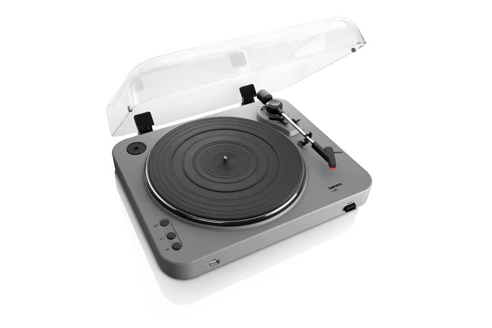 Lenco L-85 Giradischi con convertitore diretto in MP3 da vinile a USB, Preamplificatore stereo integrato - TechSoundSystem.com