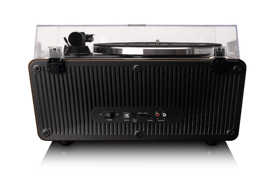 Lenco LS-470 Giradischi in legno con 4 diffusori integrati Potenza totale 70W RMS, Testina Audio-Technica - TechSoundSystem.com