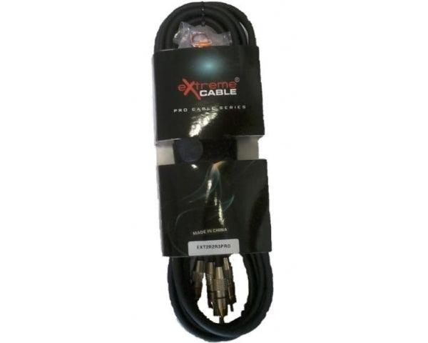 EXTREME 2R2R3PRO 2RCA MASCHIO -2RCA MASCHIO CAVO AUDIO DI SEGNALE SCHERMATO 3 MT - TechSoundSystem.com