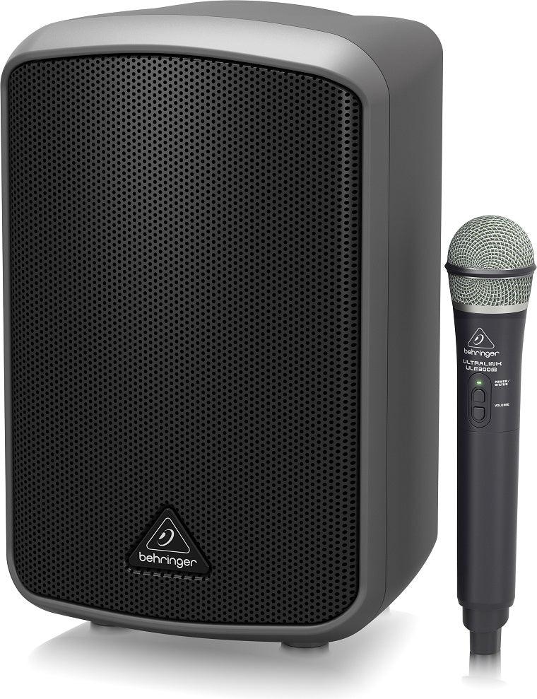BEHRINGER MPA100-BT 100 WATT BLUETOOTH CASSA ATTIVA PORTATILE BATTERIA RICARICABILE + ULM300USB RADIOMICROFONO - TechSoundSystem.com