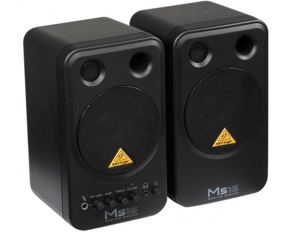 BEHRINGER MS16 COPPIA DI MONITOR SPEAKER ATTIVI 16 WATT + CAVI AUDIO - TechSoundSystem.com
