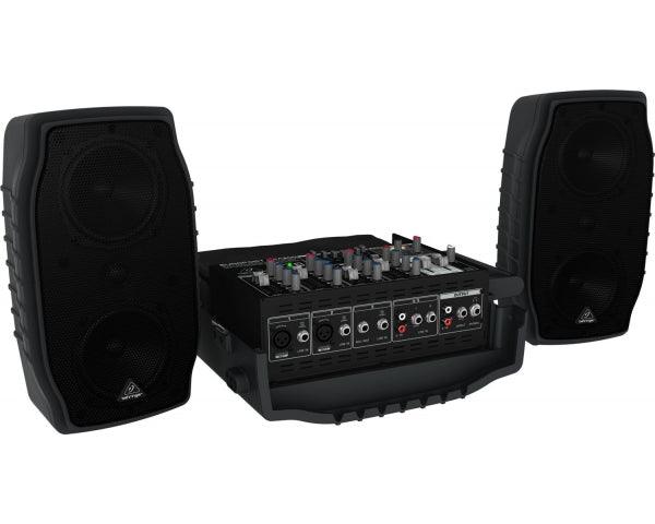 BEHRINGER PPA200 SISTEMA PORTATILE COMPATTO 5 CANALI 150 WATT CASSE + MIXER + MICROFONO +CAVI - TechSoundSystem.com
