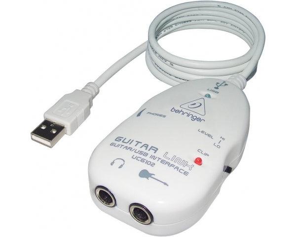BEHRINGER UCG102 GUITAR LINK INTERFACCIA DA USB A/D 16BIT 3 SAMPLING RATE PC MAC A COLLEGAMENTO CHITARRA E CUFFIE - TechSoundSystem.com