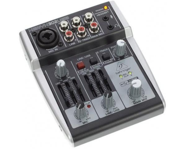BEHRINGER XENYX 302USB MIXER PASSIVO 5 INGRESSI + INTERFACCIA AUDIO USB + SOFTWARE TRACKTION - TechSoundSystem.com