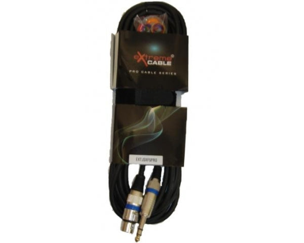 EXTREME JSXF5PRO CAVO JACK STEREO 1/4" 6.3mm- XLR FEMMINA CAVO AUDIO DI SEGNALE SCHERMATO 5 MT. - TechSoundSystem.com