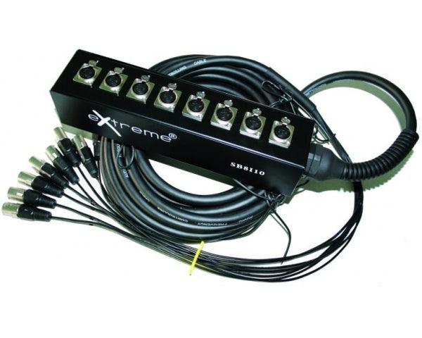 EXTREME SB8I10 STAGEBOX 8 IN 10 MT. STAGEBOX DA PALCO CON 8 INGRESSI XLR FEMMIN E 8 CONNETTORI XLR MASCHIO - TechSoundSystem.com