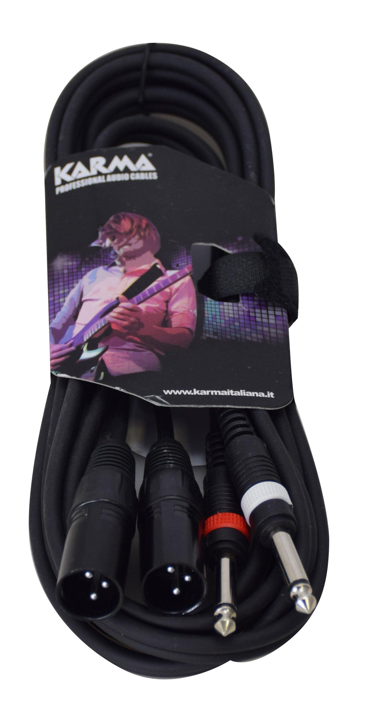 KARMA CA 8266M Cavo audio 3mt 2 JACK 6,3mm mono/ 2 XLR maschio - TechSoundSystem.com