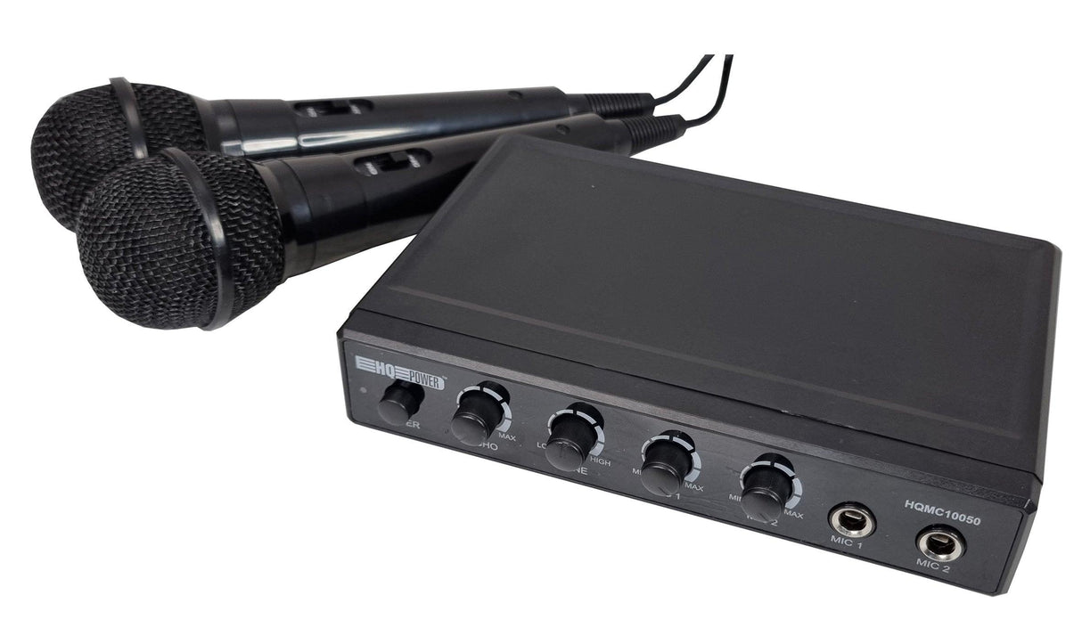HQ POWER HQMC 10050 Kit Karaoke con 2 microfoni - TechSoundSystem.com