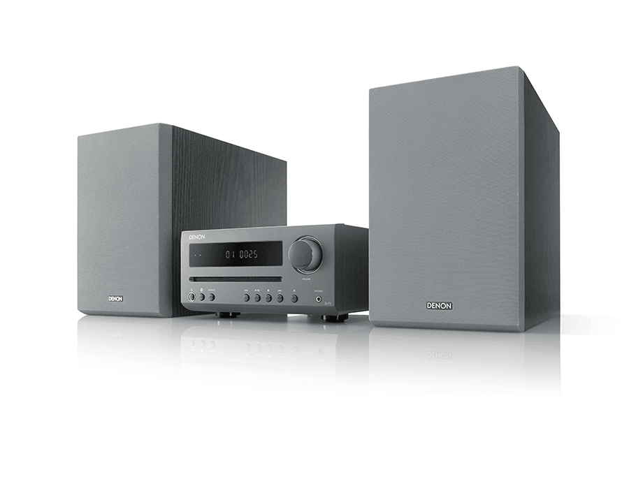 DENON D-T1 Sistema Micro HI-FI con sintonizzatore AM/FM + diffusori, GRIGIO - TechSoundSystem.com