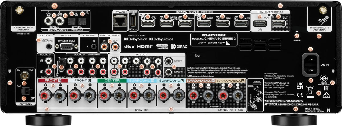 Marantz CINEMA 60 DAB SERIE 2: Sintoamplificatore AV 7.2 con Dolby Atmos e streaming wireless - HEOS – Potenza 7 x 100 W (8 Ω)