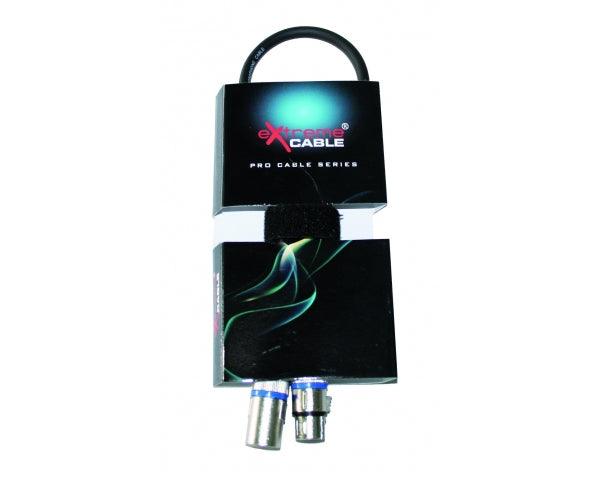 EXTREME CAVO MICROFONO/CASSE 50CM 1 CONNETTORE XLR MASCHIO 1 FEMMINA + STRAP + 12 ANELLINI CAVO MICROFONICO 6.5MM CONNETTORI SMONTABILI METALLO ANTISCIVOLO - TechSoundSystem.com
