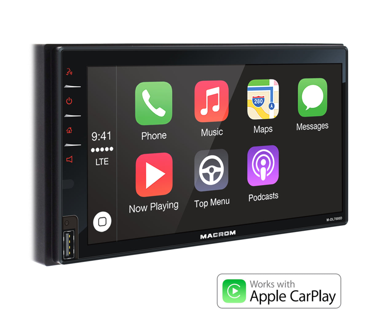 MACROM M-DL7000D25 Stazione multimediale 2 DIN 7" con Apple Car Play Android Auto