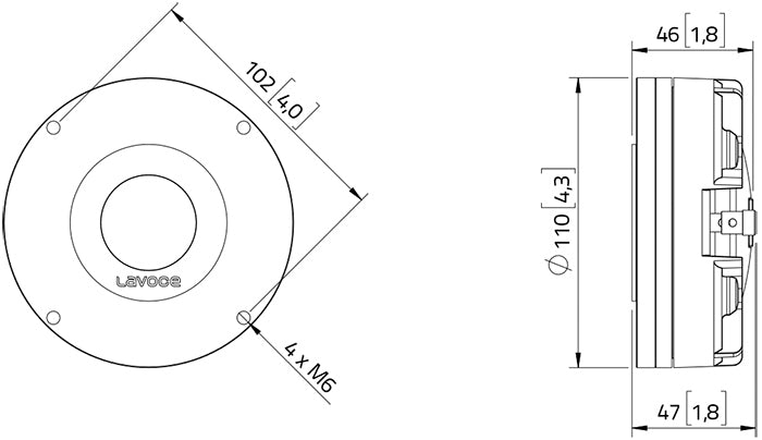 Lavoce DN14.25T driver a compressione 1,4” 8 Ohm 160W