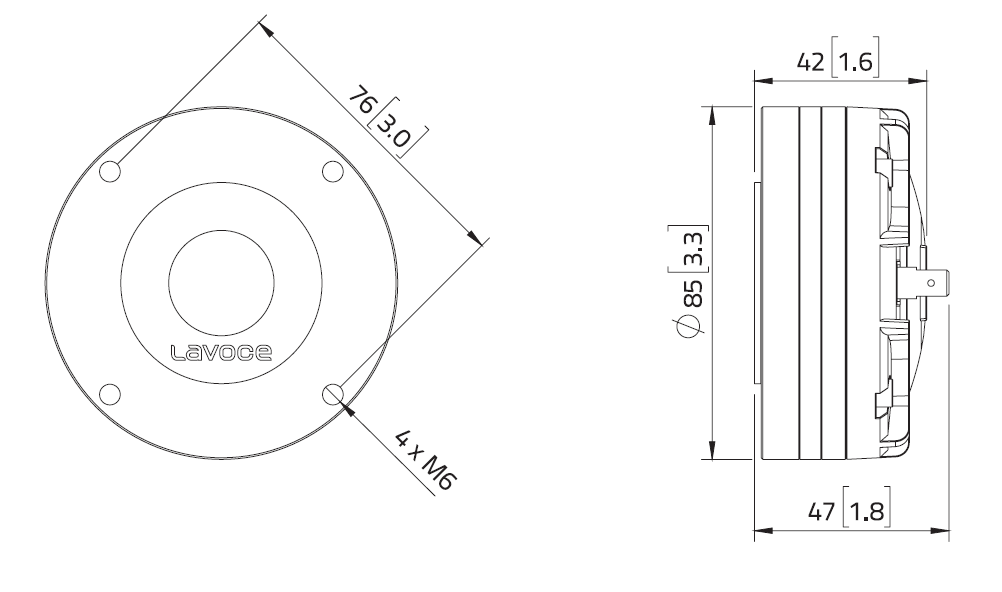 Lavoce DN10.17 driver a compressione 1” 8 Ohm 110W